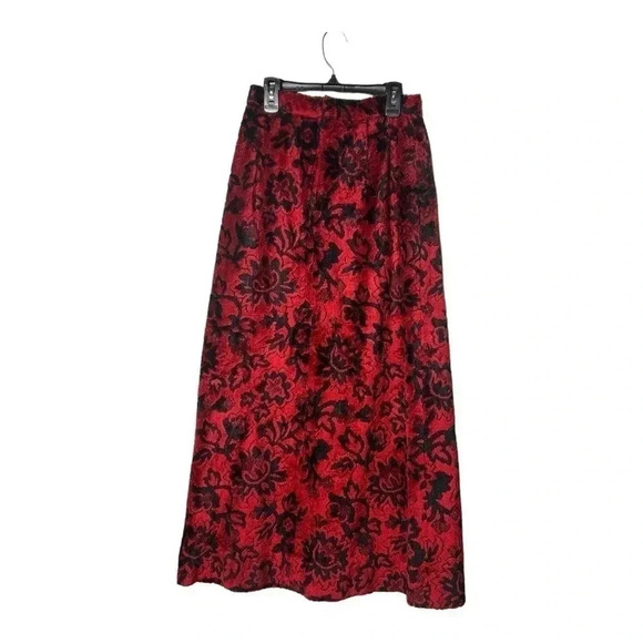 1539. VINTAGE 1960’s RED BLACK IN COLOR TAPESTRY MAXI SKIRT SEE MEASUREMENTS - Picture 6 of 9